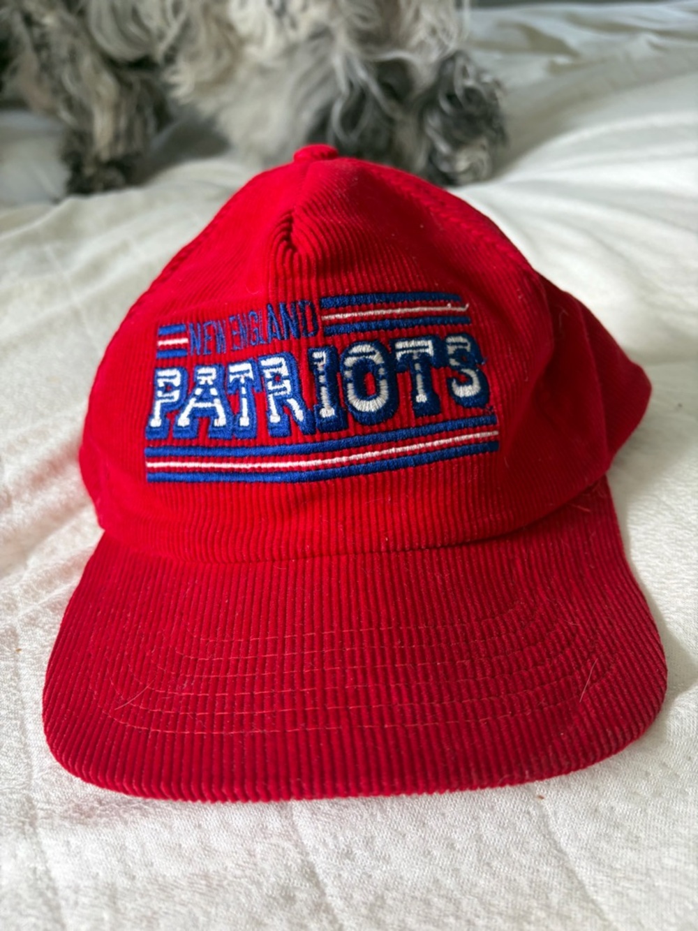 New England Patriots Red Corduroy Baseball Cap